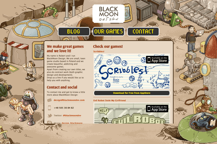 BlackMoon Design website preview